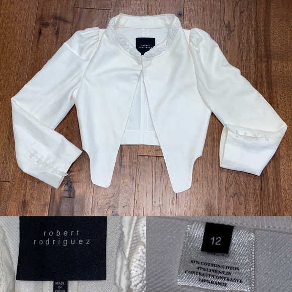 Robert Rodriguez White Crop Jacket 12 - Picture 5 of 5